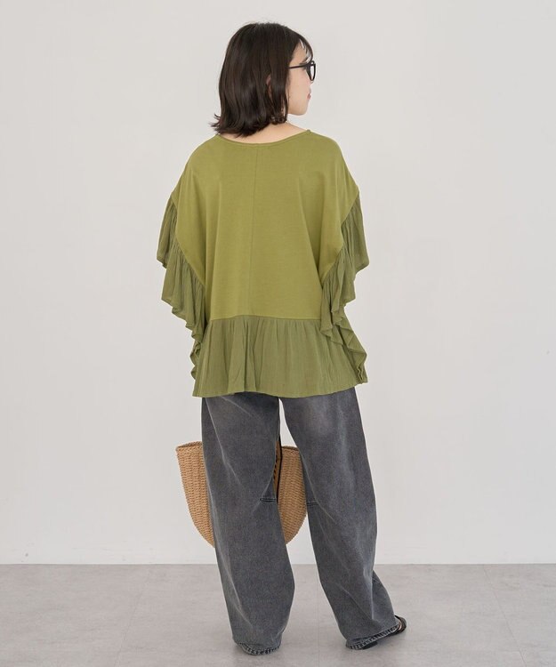 Green Parks 袖フレアドッキングカットプルオーバー Green