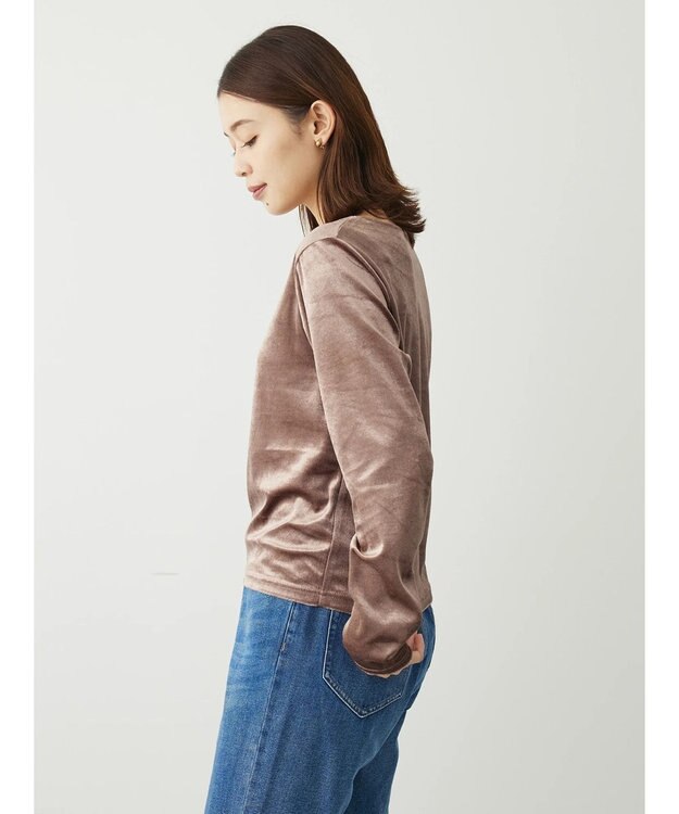 Green Parks ・ＥＬＥＮＣＡＲＥ　ＤＵＥ　ベロアクルーロングＴＥＥ Mocha