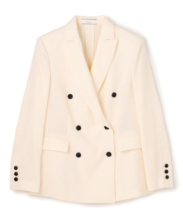 BEIGE， CAROLE / リネンライク ダブルジャケット Ecru