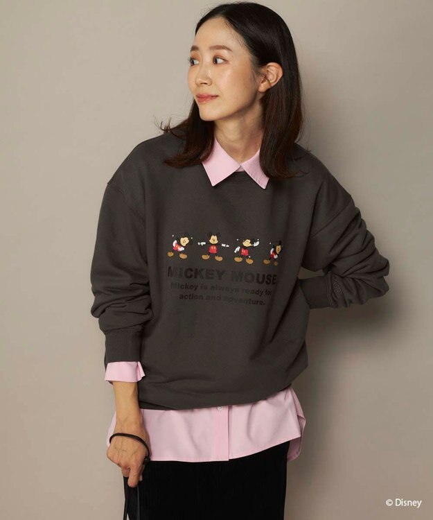 OP／FILA 【ocean pacific】ミッキー/裏毛クルースウェット【Disney/ディズニー】 チャコールグレー
