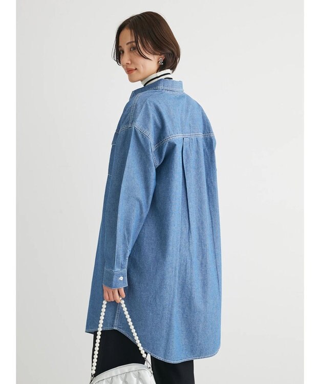 Green Parks ミディ丈デニムシャツワンピース Indigo