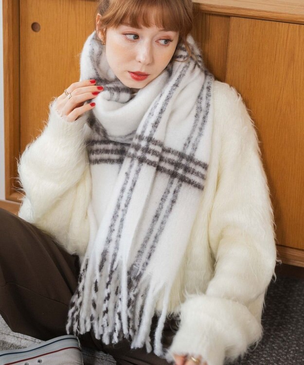 WEGO ワイドフリンジストール 柄1