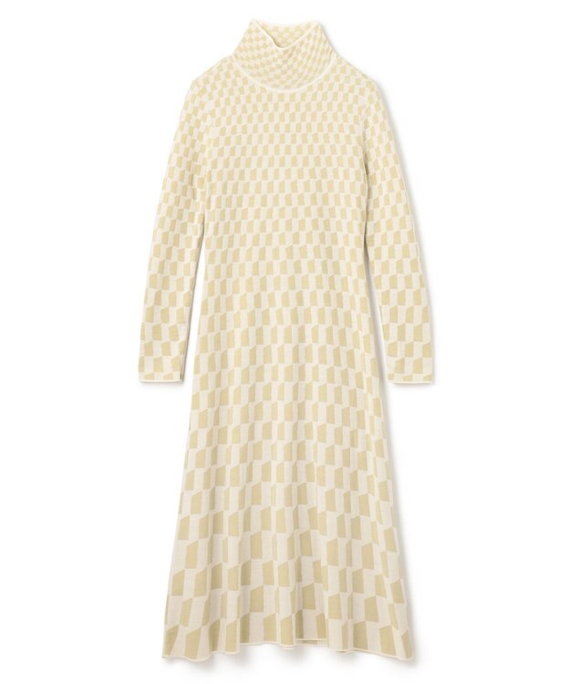 JOSEPH ファインアルコーブジャガード　ニットドレス Pale Olive/Ivory