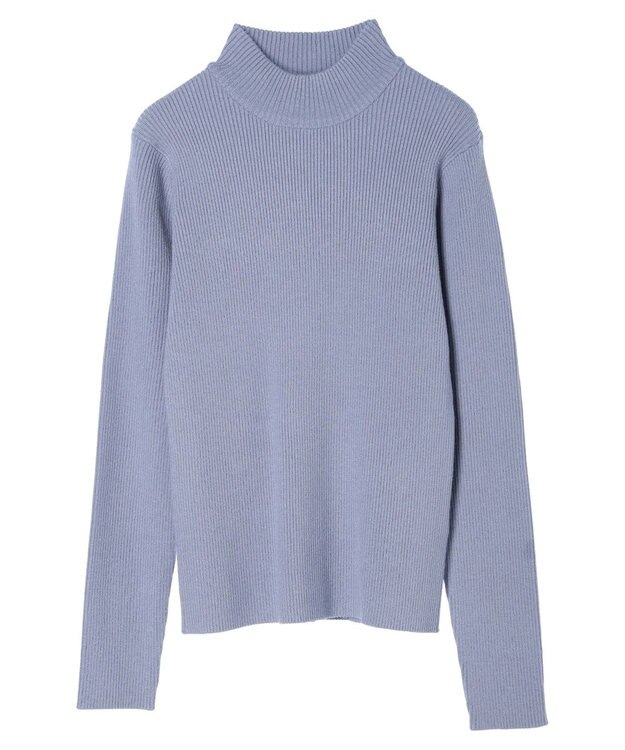 earth music&ecology やわらかタッチハイネックリブプルオーバー Blue