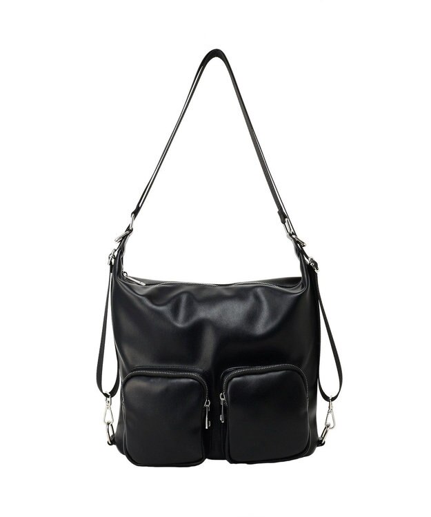 earth music&ecology Wポケット3WAYショルダーバッグ Black