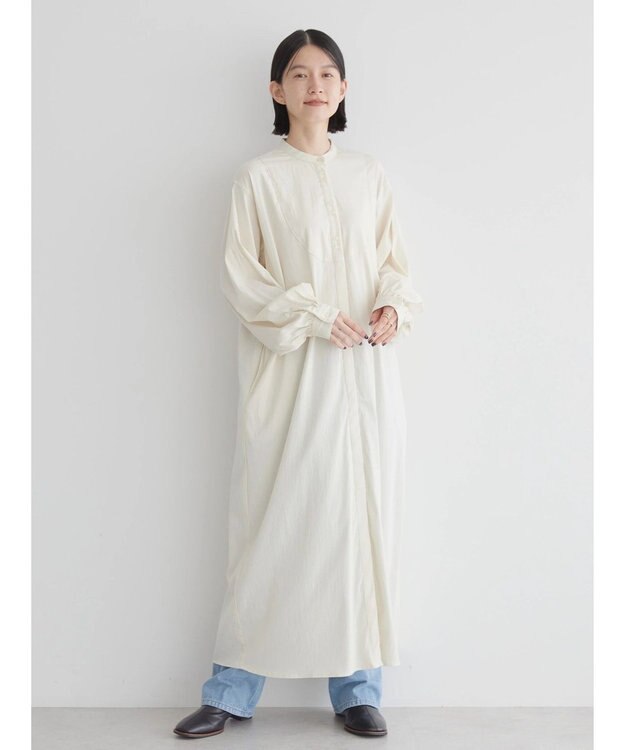 AMERICAN HOLIC バンドカラーバックタックワンピース Ivory