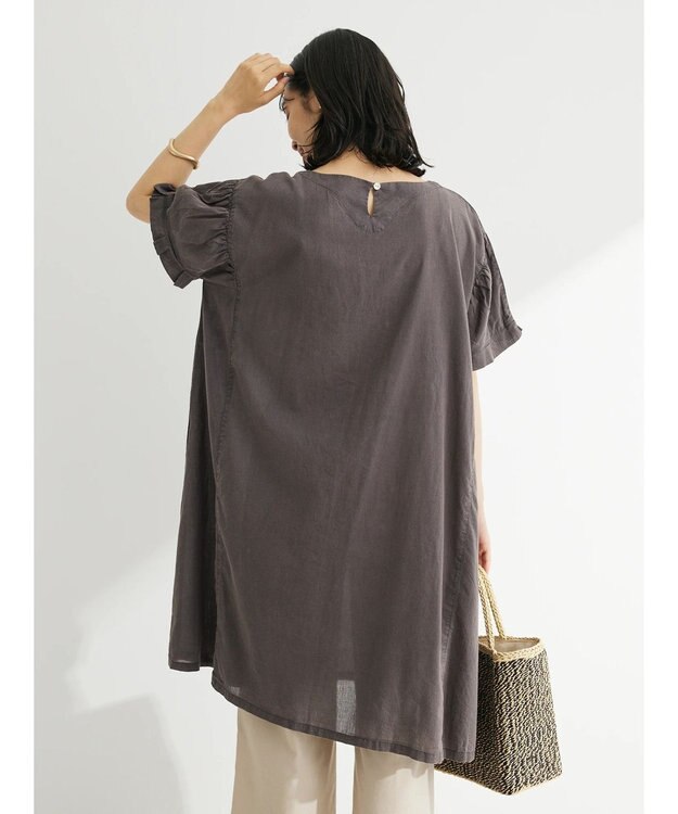 Green Parks Ｉ　ピグメント５分袖チュニック Charcoal Gray