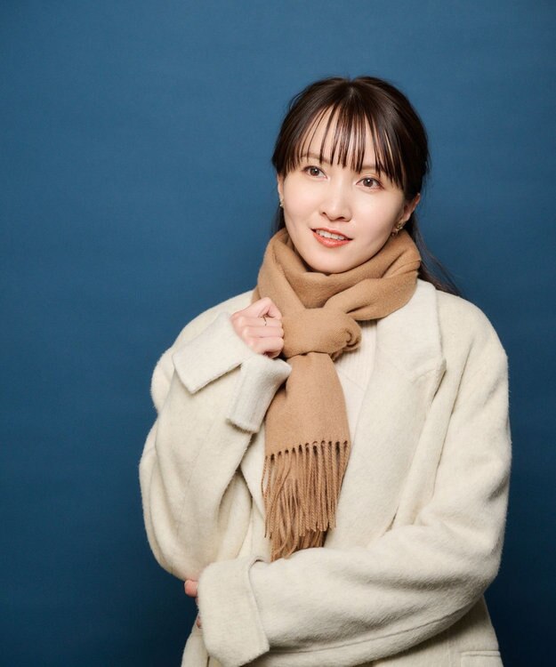 MOONBAT プラスムーンバット (+moonbat) カシミヤ100％無地マフラー 洗える 190㎝×30㎝ キャメル