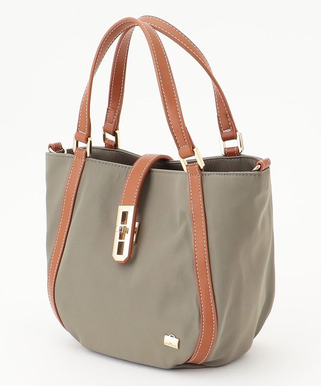 LA BAGAGERIE ひねり金具付きエレガンストート　SSサイズ グレージュ