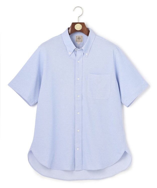 J.PRESS MEN 【KING SIZE】【吸水速乾 / 抗菌防臭 / 遮熱 / 防シワ】【J.PRESS OXFORD JERSEY】カノコインレイ半袖 シャツ / B.D. サックスブルー系