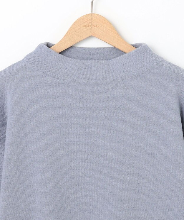 SHARE PARK LADIES ミラノリブボリュームスリーブニット サックスブルー系