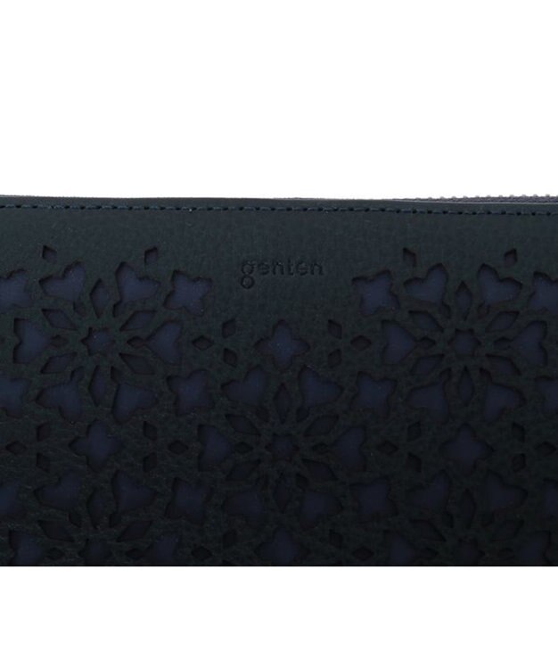 genten カレイド ラウンド長財布 ネイビーブルー