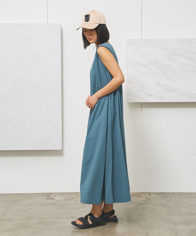 J.PRESS YORK STREET 【WOMEN】タックポイントワンピース ピーコックグリーン系