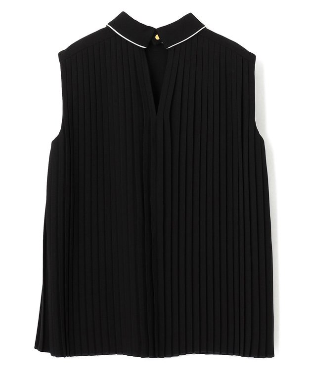 BEIGE， 【WEB限定】PERLE / プリーツブラウス Black