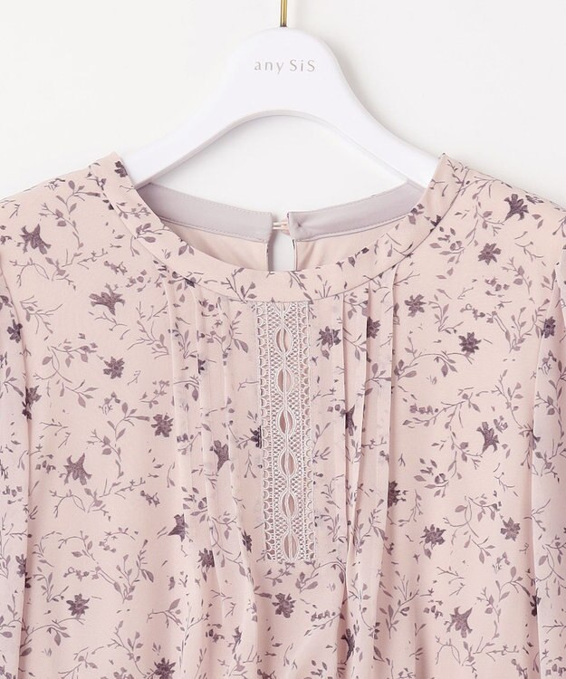 ANY SIS 【洗える】フラワーブルームパフスーブ ワンピース アイボリー系