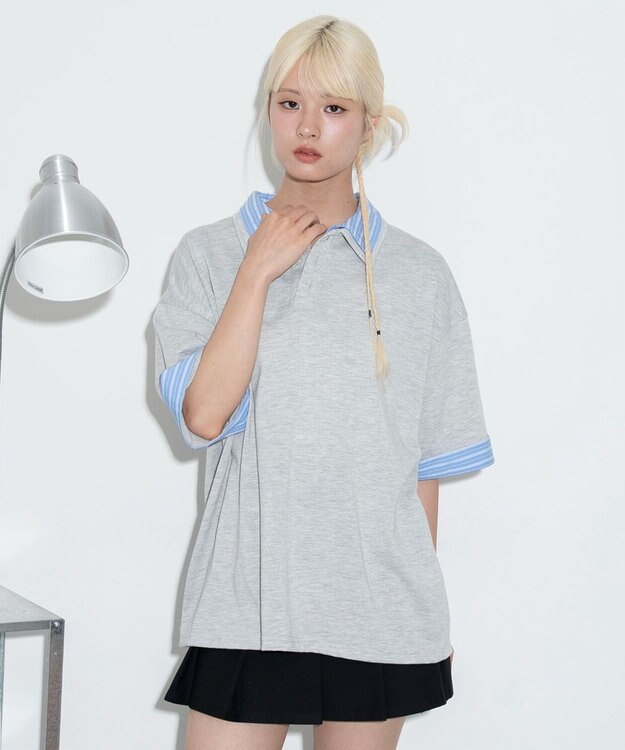 WEGO 【ユニセックス着用ITEM】シャツレイヤードT（SS） グレー