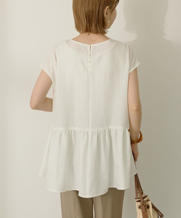 AMERICAN HOLIC ペプラムノースリーブブラウス【WEB限定カラー有り】 Off White