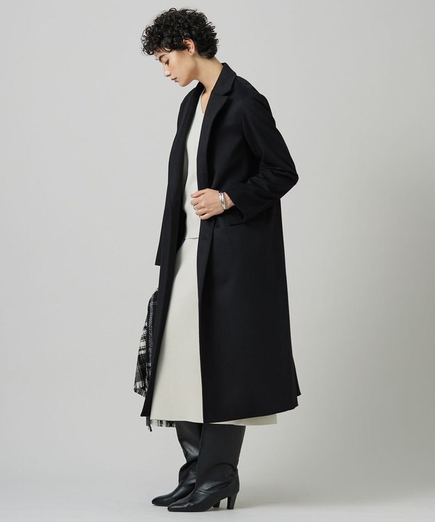 ICB ピュアカシミヤ チェスターコート ブラック系