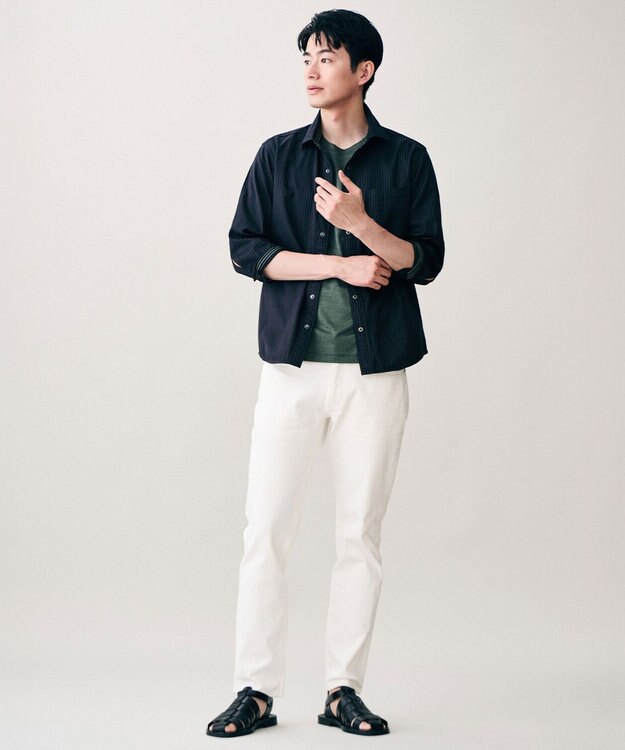 JOSEPH ABBOUD 【キングサイズ・ジャージー素材・ストレッチ】コンパクトコットンジャージー Tシャツ ダークグリーン系2