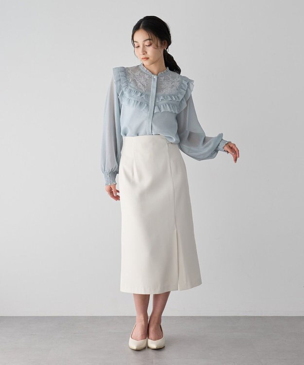 YECCA VECCA サイドベルトナロースカート Ivory