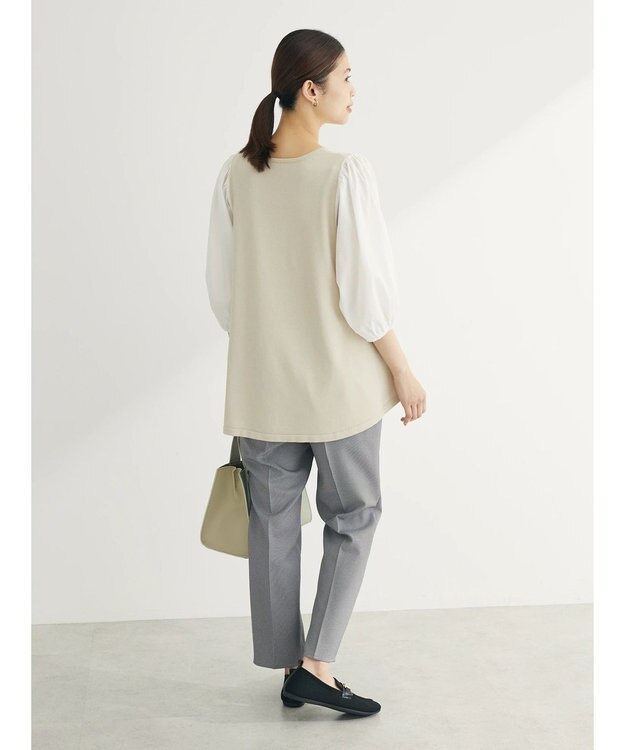 Green Parks ベスト風ドッキングニットプルオーバー Light Beige