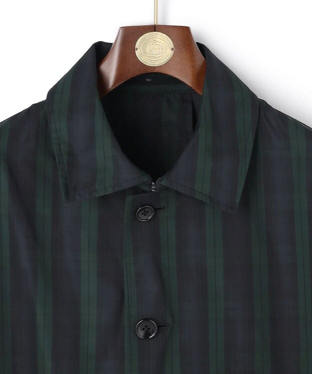 J.PRESS MEN 【オンオフ兼用 / ストレッチ / 撥水 / 洗える】トリコット3レイヤーバルマカンショートコート / フードデタッチャブル ネイビー系3