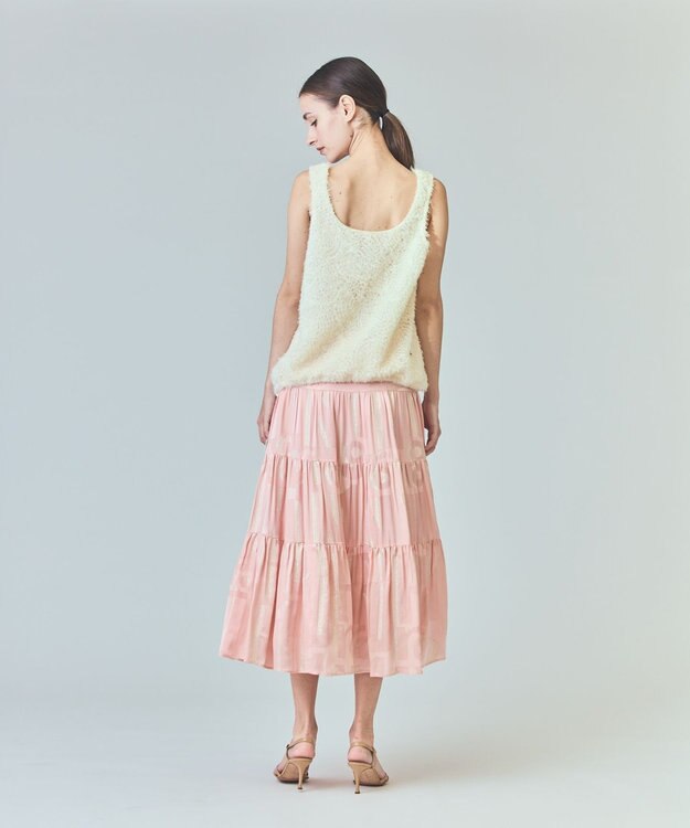 GRACE CONTINENTAL チュールフェザータンクトップ ホワイト