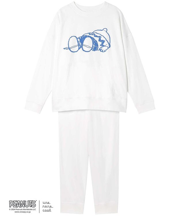une nana cool MADE WITH PEANUTS 【綿100％】やわらか裏毛パジャマ WH
