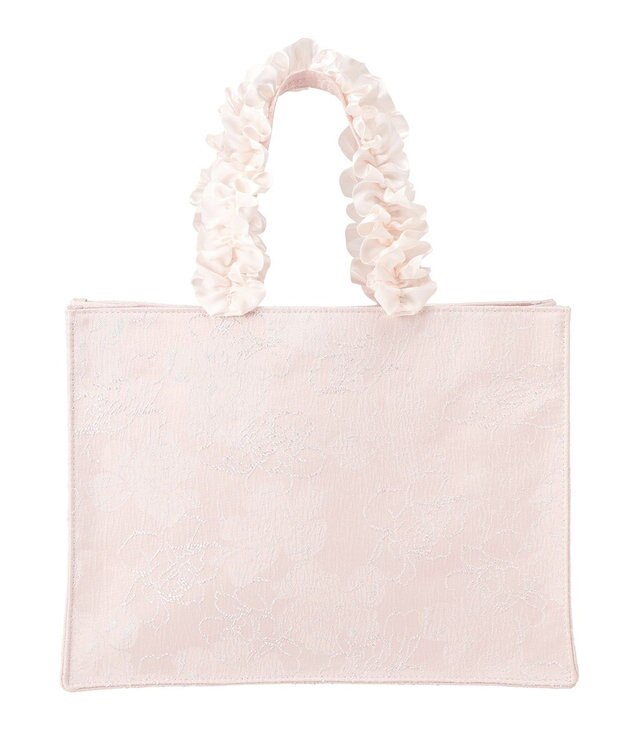 Maison de FLEUR レースリボンフリルハンドルスクエアトートSバッグ Light Pink