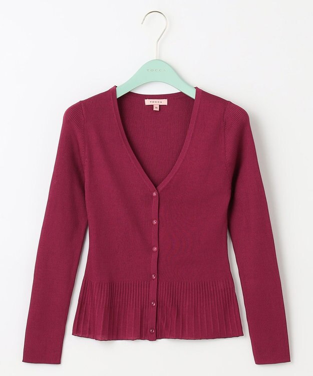 TOCCA 【洗える！】AJISAI VNECK カーディガン ワイン系