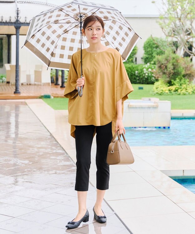 Tiaclasse L 【日本製】ドライモーメント裾スリットパンツ ブラック