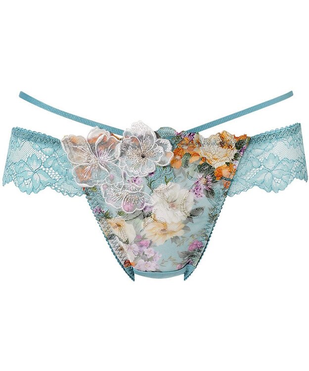 WACOAL Ｔバック ショーツ 【リボンブラ 胸もとフィットながもち】 BXB490とペア はきこみ丈あさめ バックのかぶりが広め ソング レディース PXB490 /ワコール ターコイズ