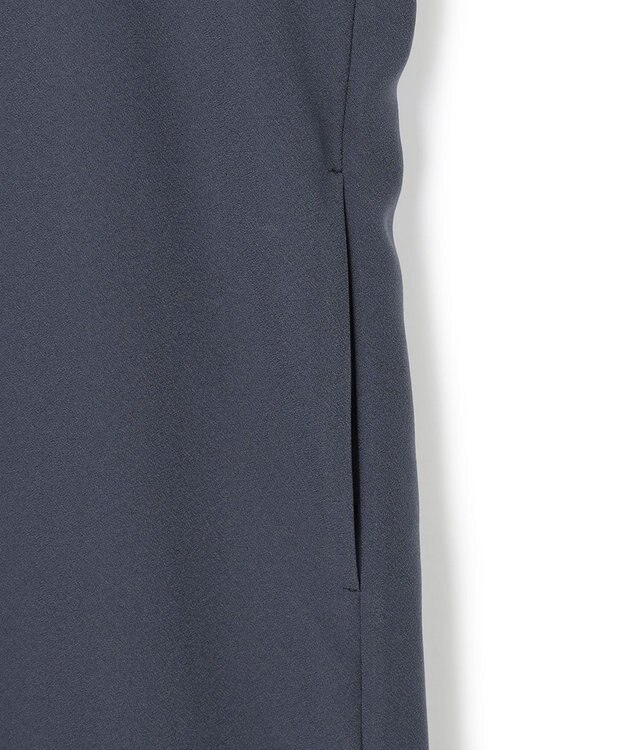 ICB 【WEB限定】FluidBackSatin ニット衿シャツワンピース ダルブルー