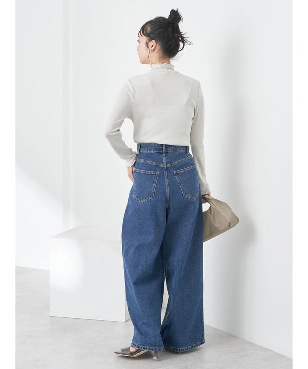 earth music&ecology ラメハイネックプルオーバー Ivory