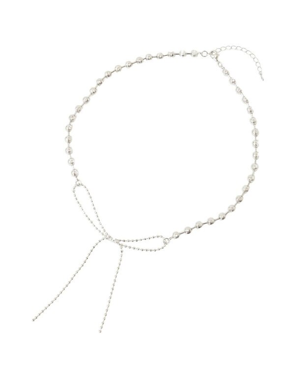 Green Parks ・ＨＡＬＦ　ＴＩＭＥ　ボールチェーンリボンネックレス Silver