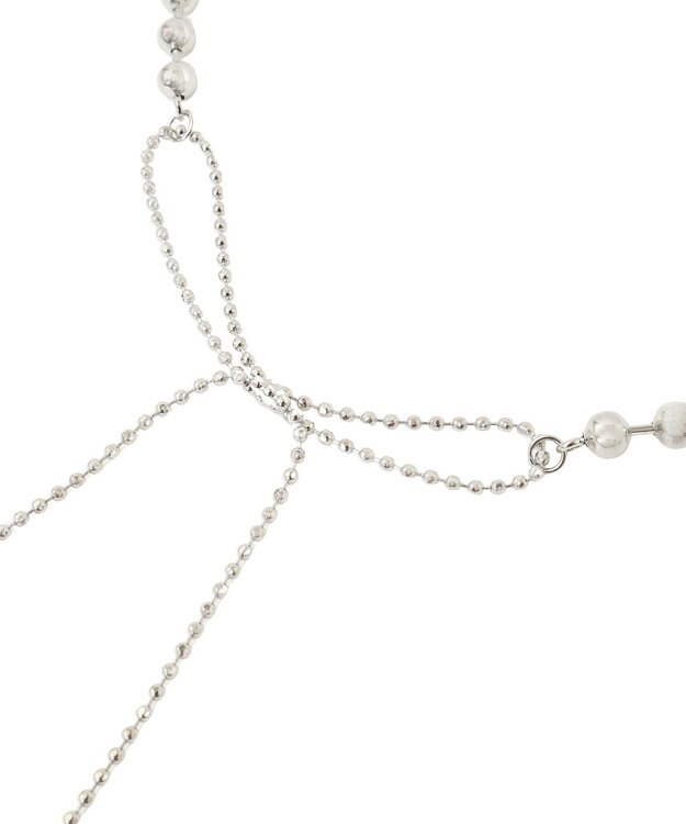 Green Parks ・ＨＡＬＦ　ＴＩＭＥ　ボールチェーンリボンネックレス Silver