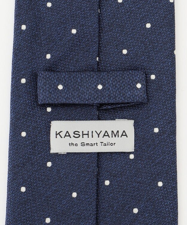 KASHIYAMA KASHIYAMAオリジナル【JAPAN MADE】ドットネクタイ ネイビー