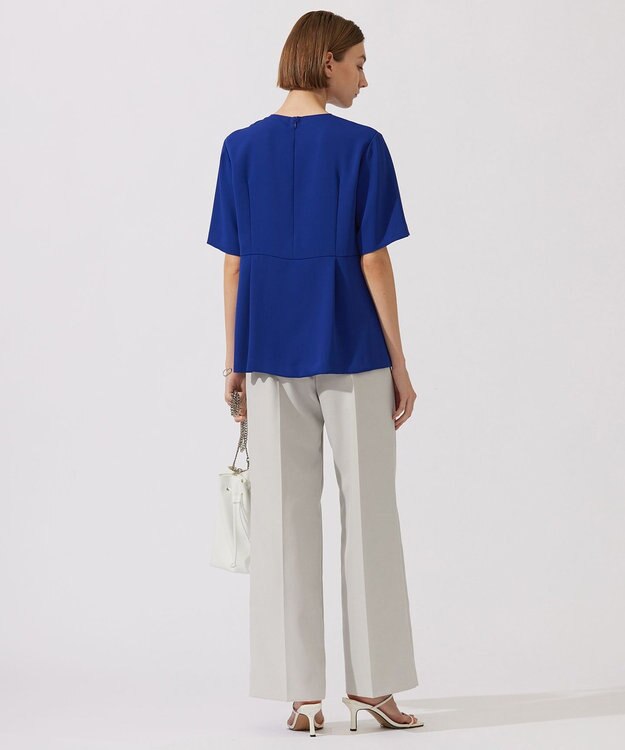 ICB 【UVカット・接触冷感・防シワ・洗える】エステルダブルクロス タックデザインプルオーバー ロイヤルブルー系