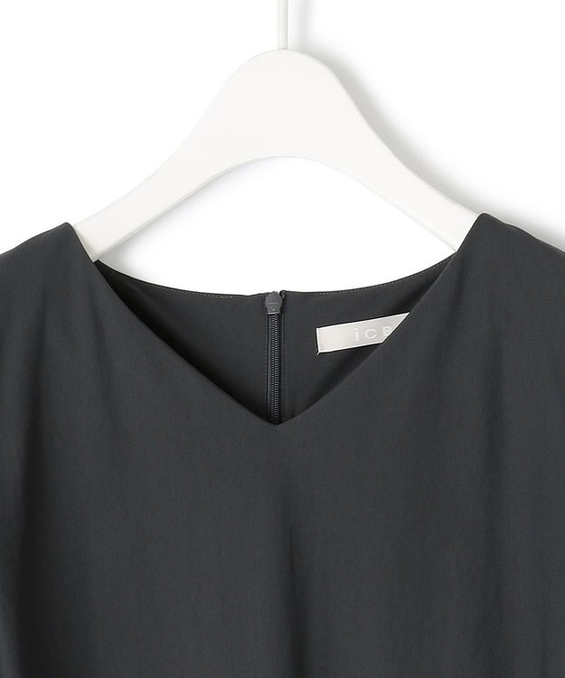 ICB L 【WEB限定・洗える】 アトラストリコット ストレートワンピース チャコール系