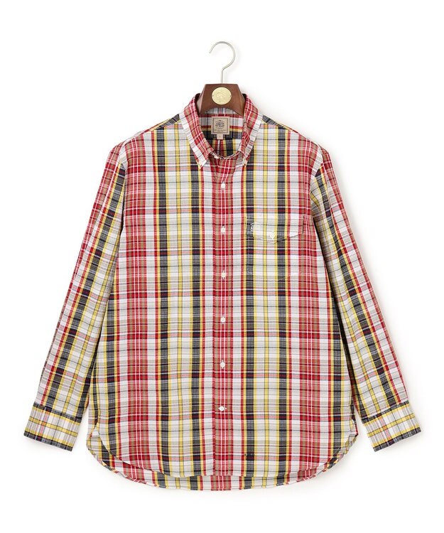 J.PRESS MEN 【Aero Weave】クールマックス サッカーシャツ / B.D. レッド系3