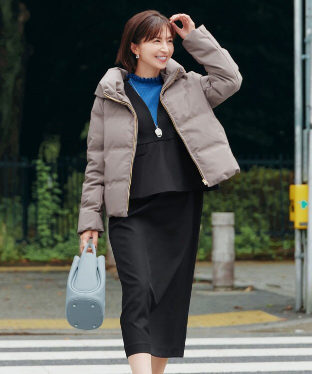 Tiaclasse 【安田美沙子さん着用・選べる2type・洗える】 フリルニットトップス フリル襟：ブルー