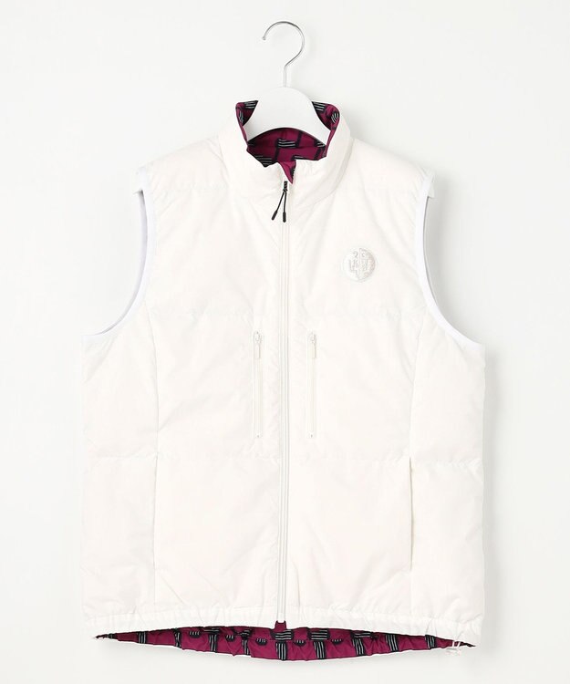 23区GOLF 【WOMEN】【撥水・ストレッチ】リバーシブル ダウンベスト ホワイト系