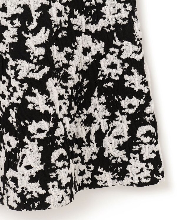 ICB 【洗える】 PEハイゲージJQ ニットスカート ブラック×オフホワイト系