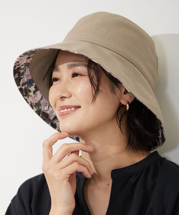 J.PRESS LADIES 【洗える・畳める】 LIBERTY リネン ハット ベージュ系