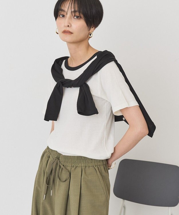 AMERICAN HOLIC 【２点セット】リンガーＴシャツ＋カーディガン Off White