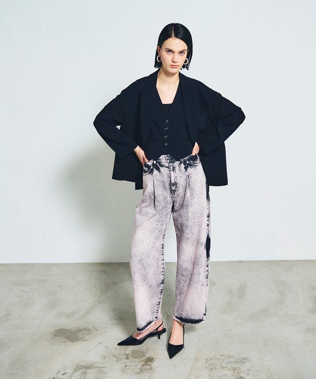 GRACE CONTINENTAL トリアセオーバーサイズジャケット ブラック