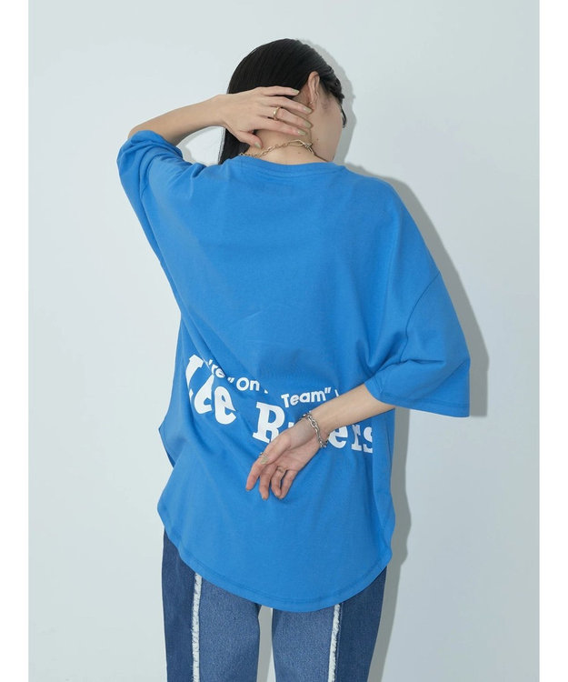 earth music&ecology Ｌｅｅ×ｅ．ｍ．ａ．ｅ　ＲＯＵＮＤＨＥＭ　ＴＥＥ Blue