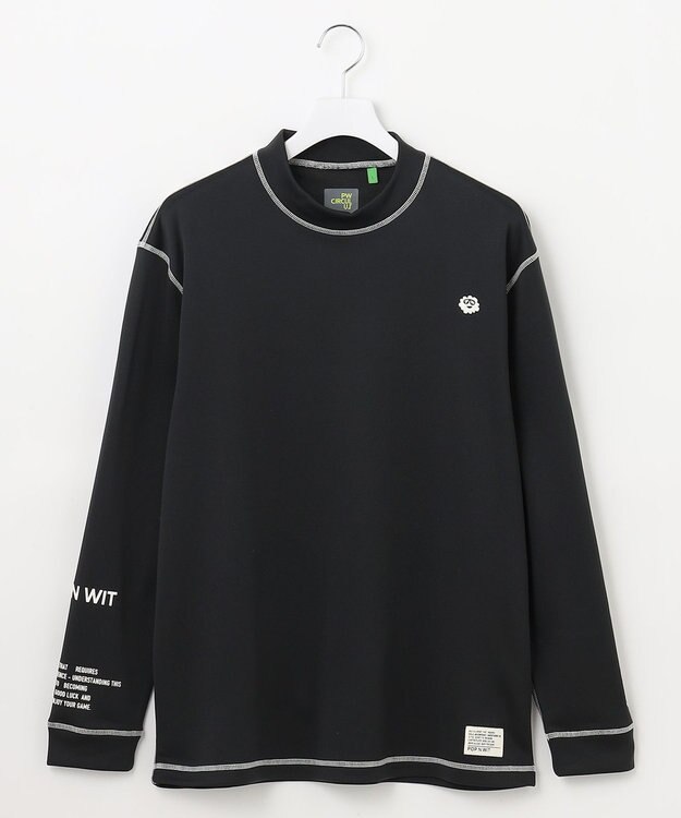 PW CIRCULUS 【裏起毛/防寒】【MEN】ステッチポイント モックネック ブラック系