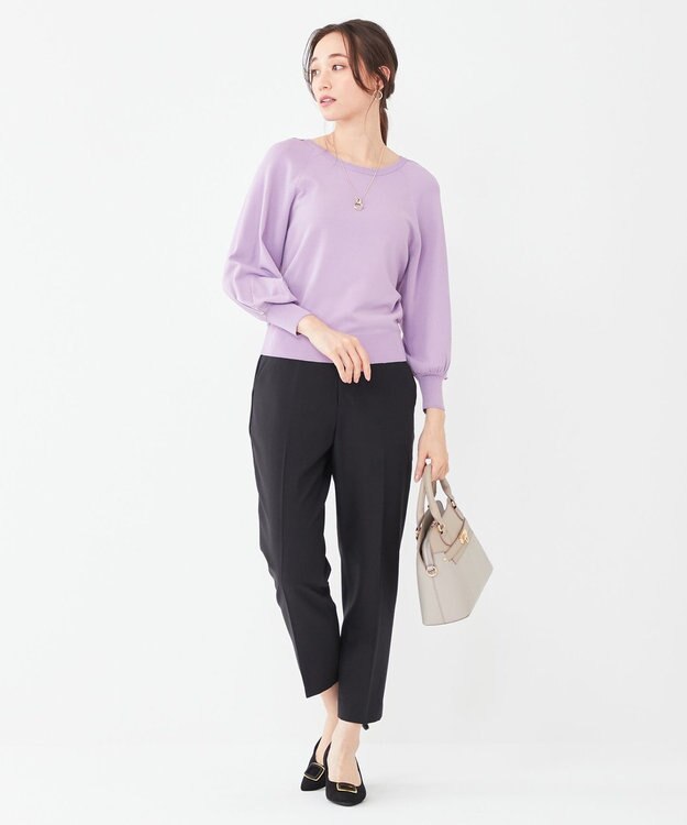 ANY SIS 【洗える】タックポイント ニット ライラック