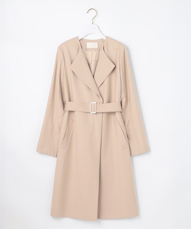 ANY SIS ノーカラーライトテロンチ コート ベージュ